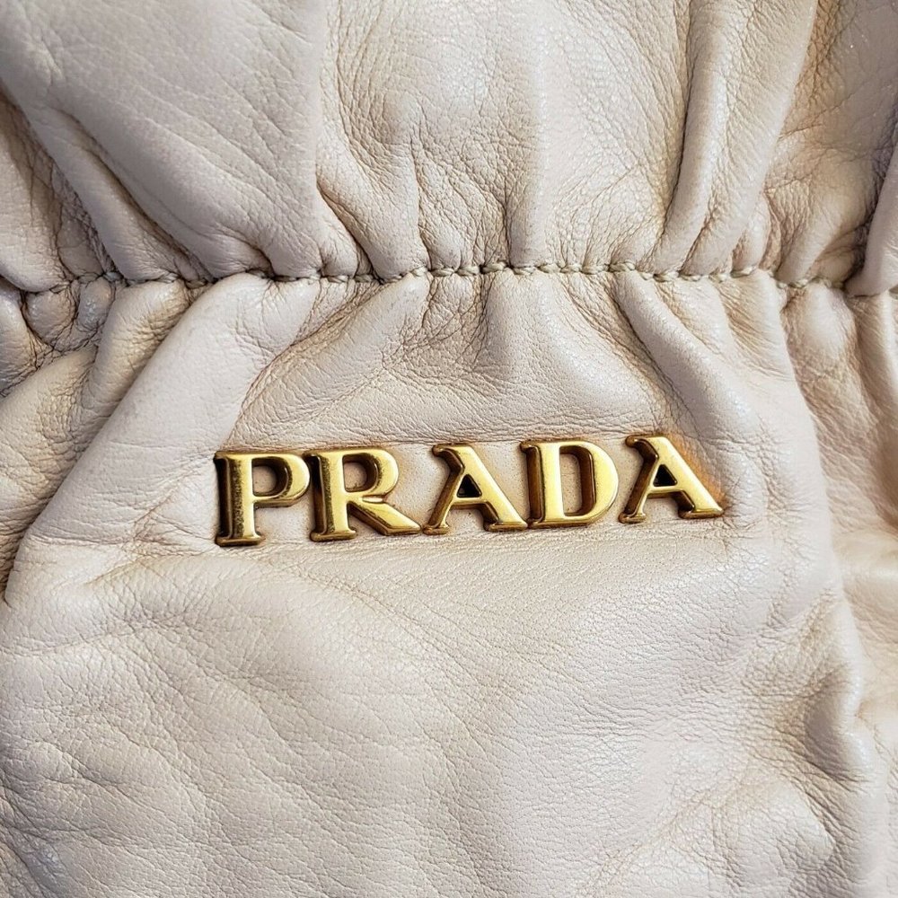 PRADA 2way Leather Bow Shoulder Bag Auth Rare - Picture 2 of 13